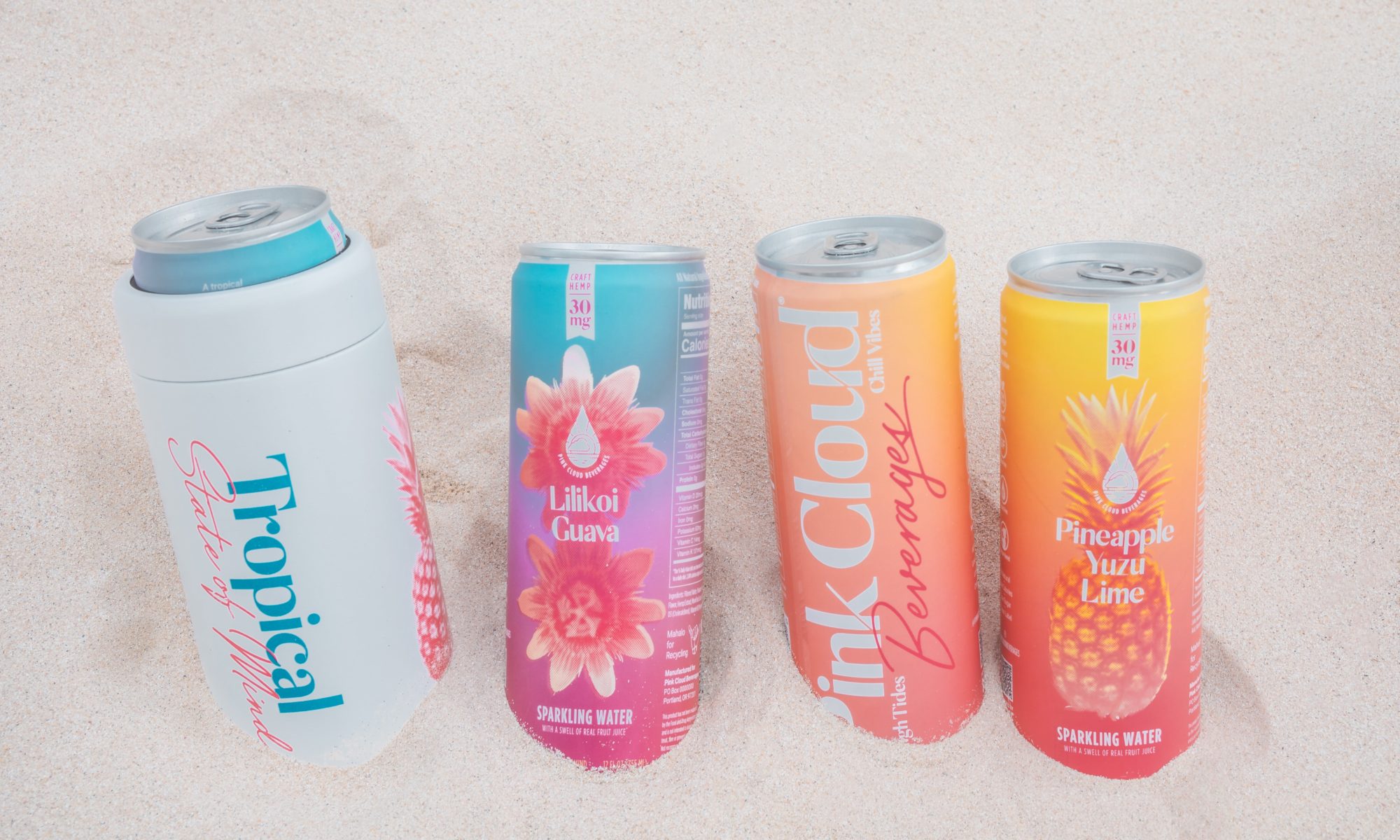 pink cloud beverages sand